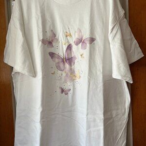 T-shirt butterfly print 2XL cotton Brand New